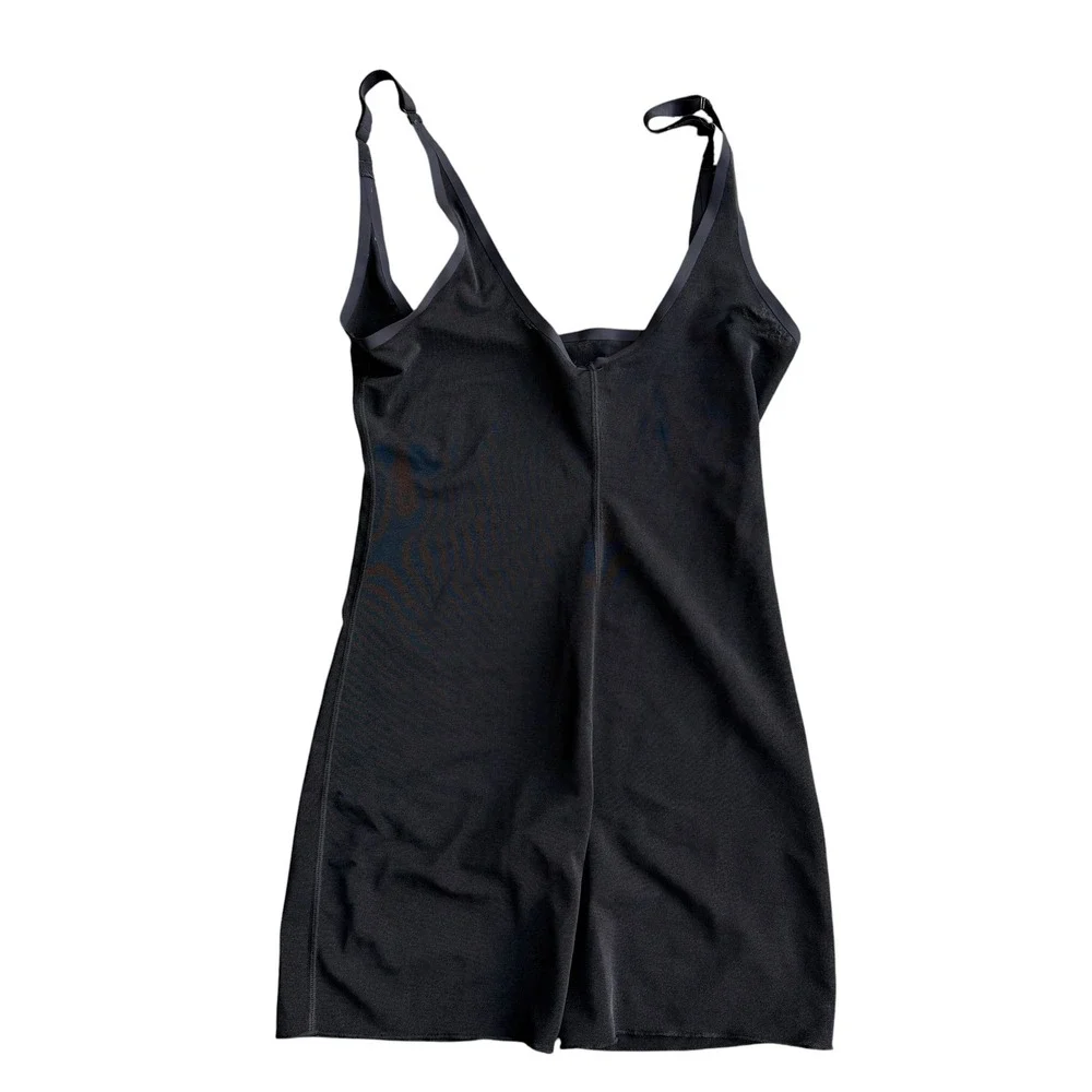 SKIMS Sculpting Mid Thigh Bodysuit Black Open Gusset Women's‎ XL Excellent